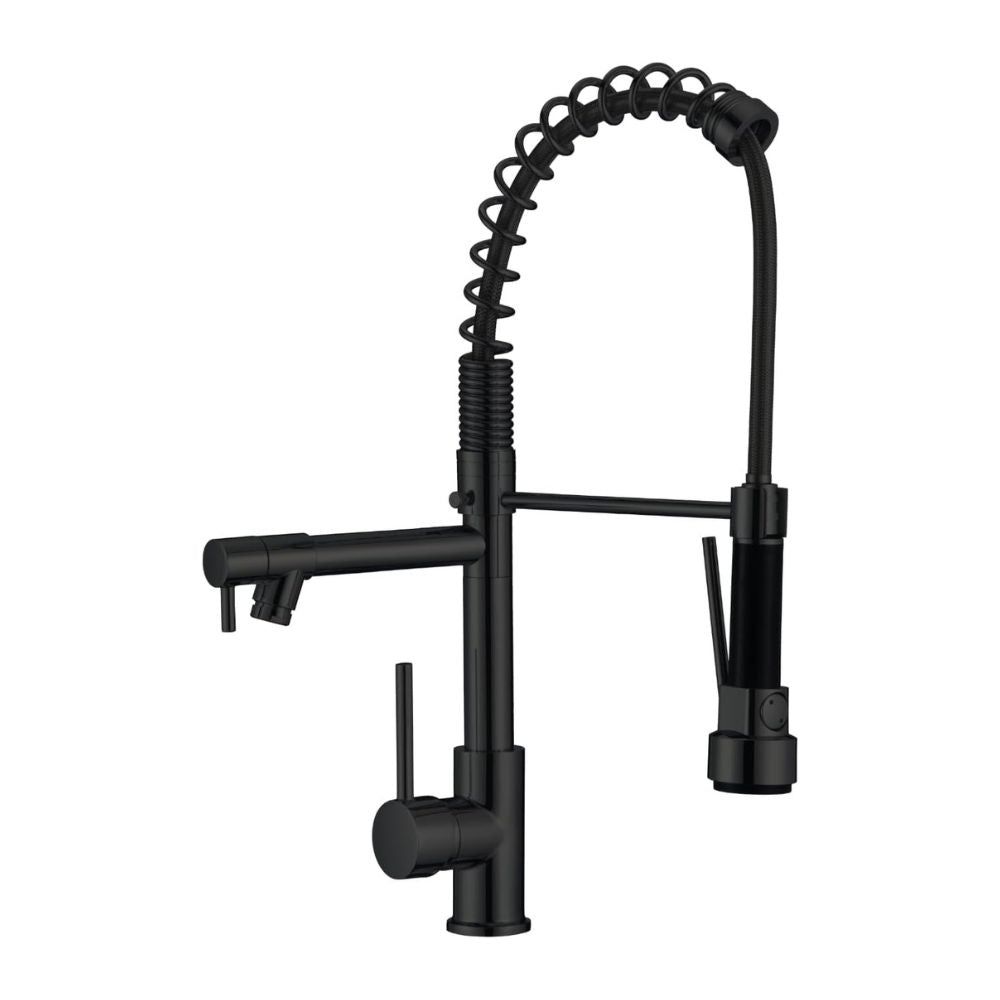 Mezcladora de Cocina Dual con Doble Cuello y Monomando, Flexible y Compacta con Instalación Rápida