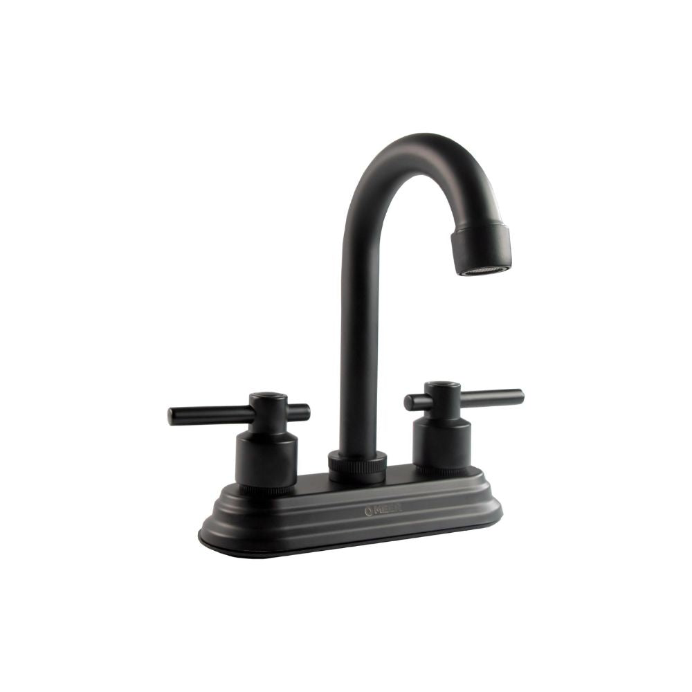 Mezcladora para Lavabo Negro Mate de Acero Inoxidable, Zinc y ABS con Manerales de Palanca, Instalación Rápida y Diseño Ergonómico