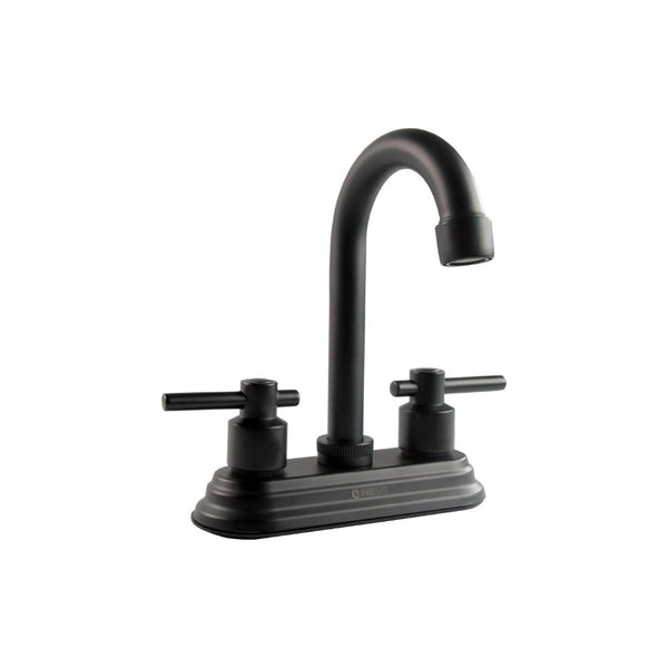 Mezcladora para Lavabo Negro Mate de Acero Inoxidable, Zinc y ABS con Manerales de Palanca, Instalación Rápida y Diseño Ergonómico
