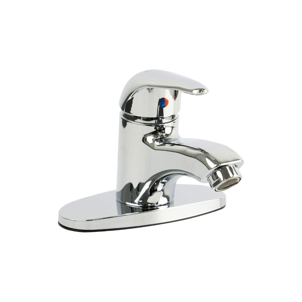 Mezcladora Monomando para Lavabo Cromada, Fabricada en ABS Resistente, Incluye Mangueras para Agua Fría y Caliente, Ahorro de Agua y Fácil Instalación