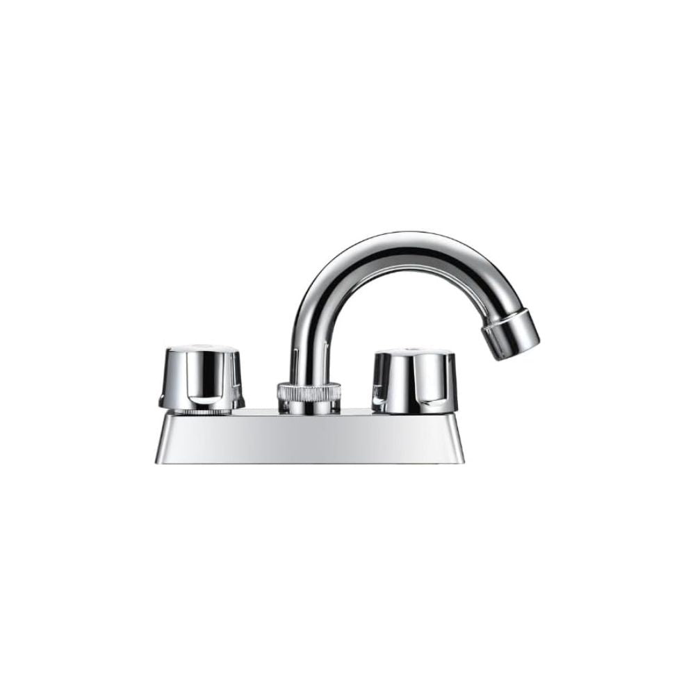 Mezcladora para Lavabo Cromada con Manerales de Zinc, Cuerpo de Acero Inoxidable y ABS, Giro 360° e Instalación Rápida