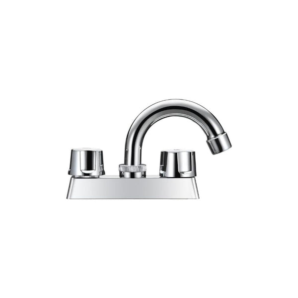 Mezcladora para Lavabo Cromada con Manerales de Zinc, Cuerpo de Acero Inoxidable y ABS, Giro 360° e Instalación Rápida