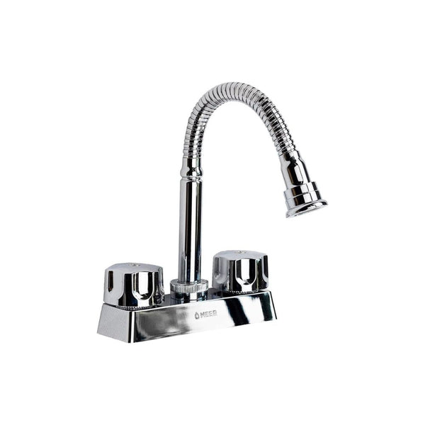 Mezcladora para Lavabo Cromada con Cuello Flexible, Instalación Rápida y Diseño Compacto