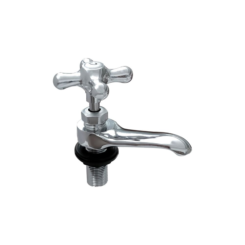 Llave Cromada Monomando para Lavabo (Sin Mezcla de Agua Fría y Caliente) – Compacta, Funcional y Súper Fácil de Instalar
