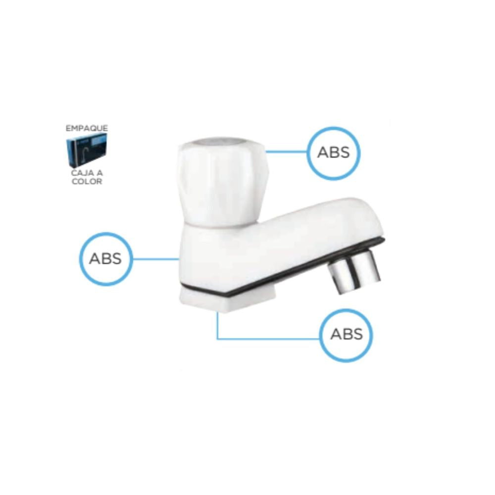 Llave Monomando Blanca de ABS para Lavabo – Diseño Minimalista, Control Preciso y Resistencia al Agua