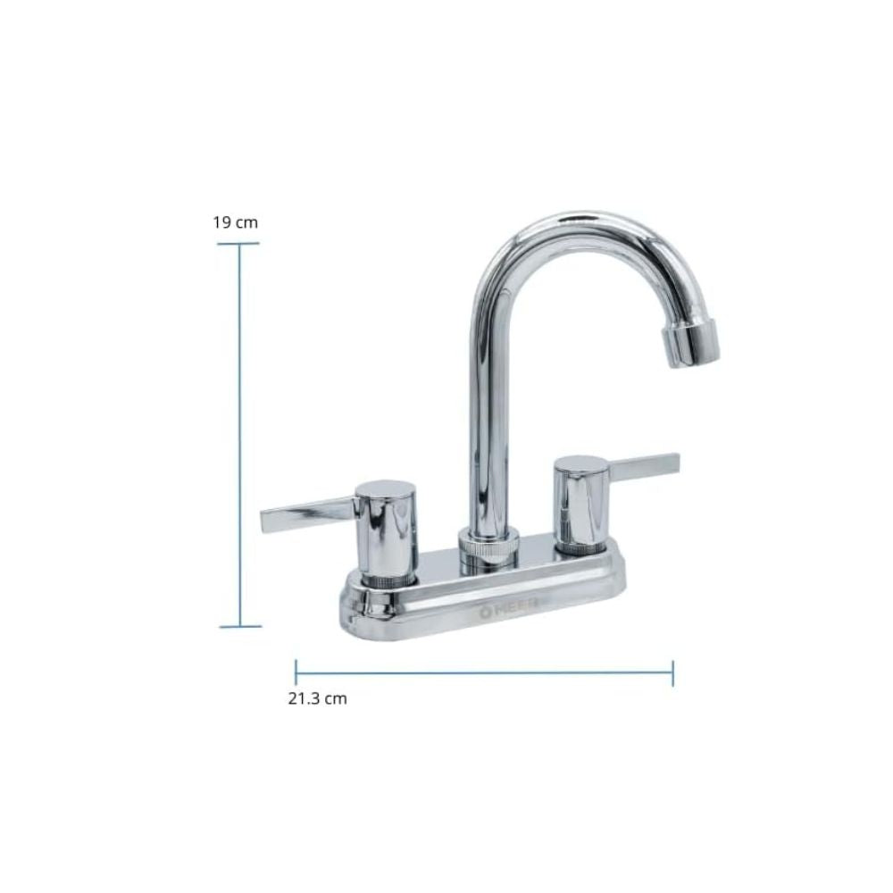 Mezcladora para Lavabo Cromado de Alta Altura, con Manerales de Zinc y Cuerpo de Acero Inoxidable – Diseño Moderno y Resistente