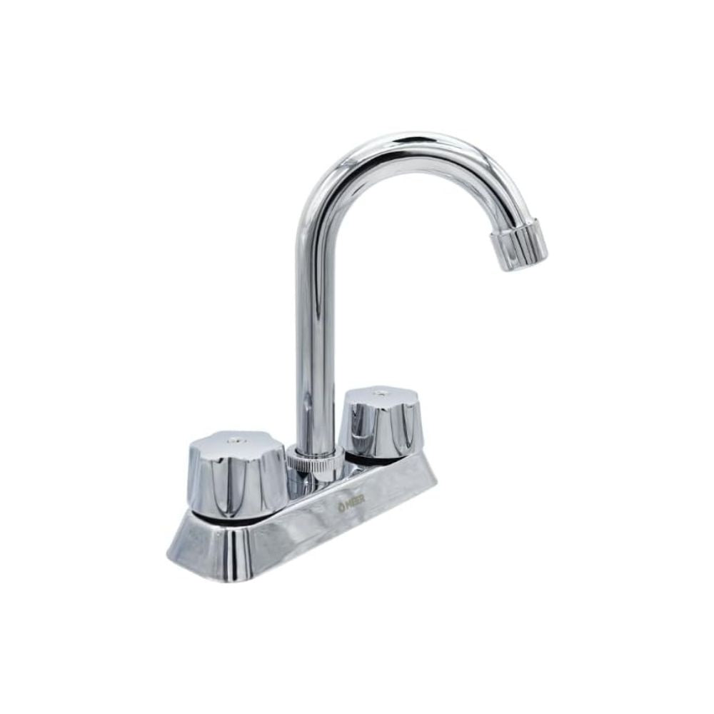 Mezcladora para Lavabo Cromada con Grifo Giratorio de 360°, Manerales de Zinc y Cuerpo de Acero Inoxidable – Diseño Moderno y Resistente