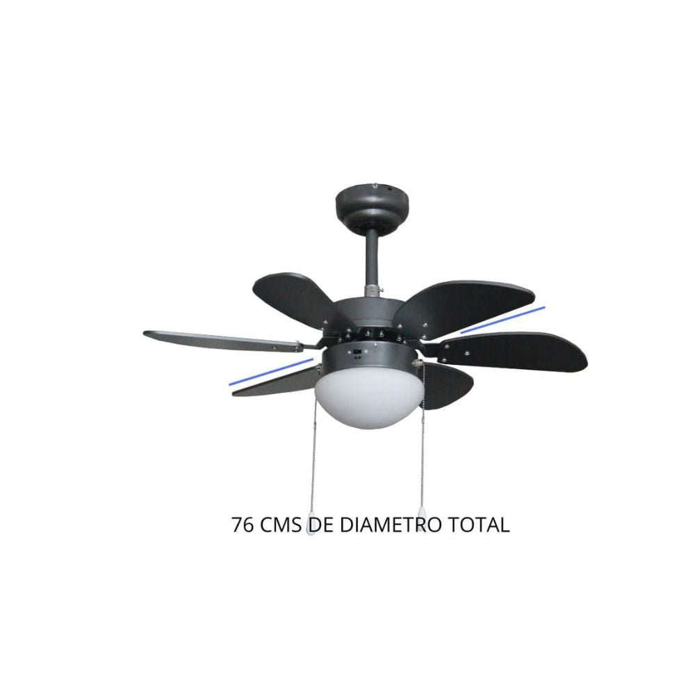 Ventilador de Techo Decorativo KATOA 30” – 3 Velocidades, Motor de 50W, Silencioso y Estético (Negro)