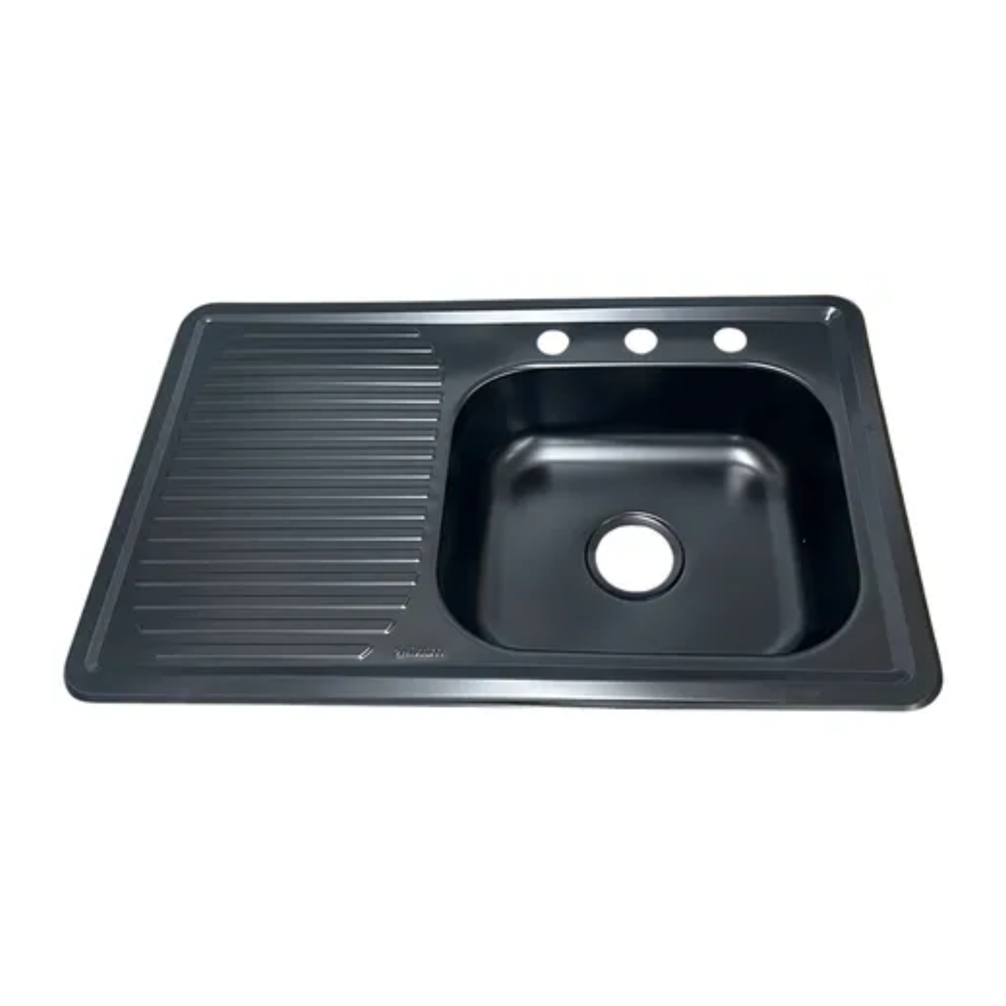 Tarja para Empotrar de 80x50cm en Negro Mate, Ideal para espacios modernos, Escurridor Izquierdo