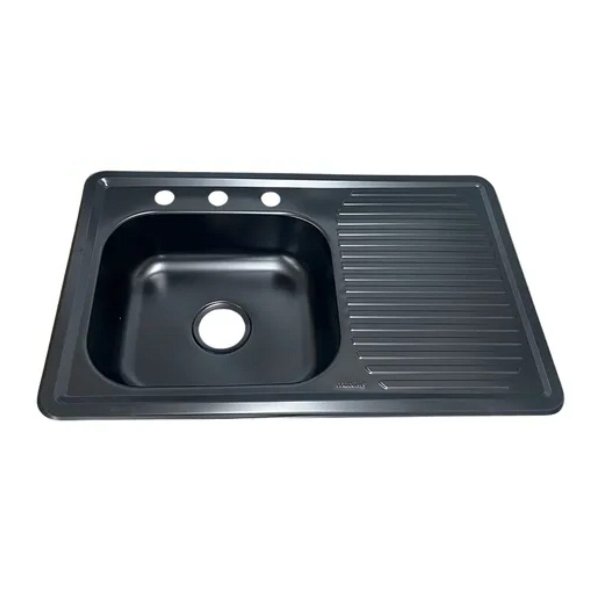 Tarja para Empotrar de 80x50cm en Negro Mate, Ideal para espacios modernos, Escurridor Derecho