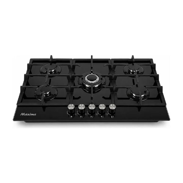Parrilla de Gas Empotrable HBH5GN, Cubierta de Cristal, 5 Quemadores - 76cm x 51cm