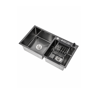 Tarja Acero Inox doble empotrar 82cmx45cm gris oxford