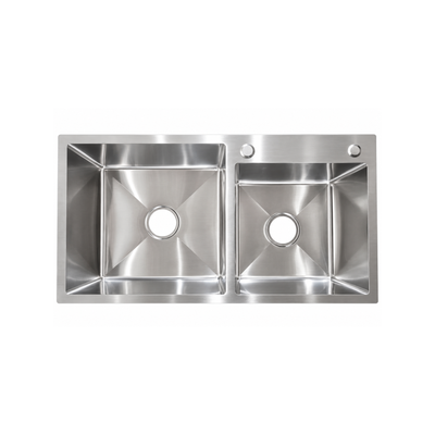 Tarja Acero Inoxidable 2 Tinas de Submontar 82CMX45CM