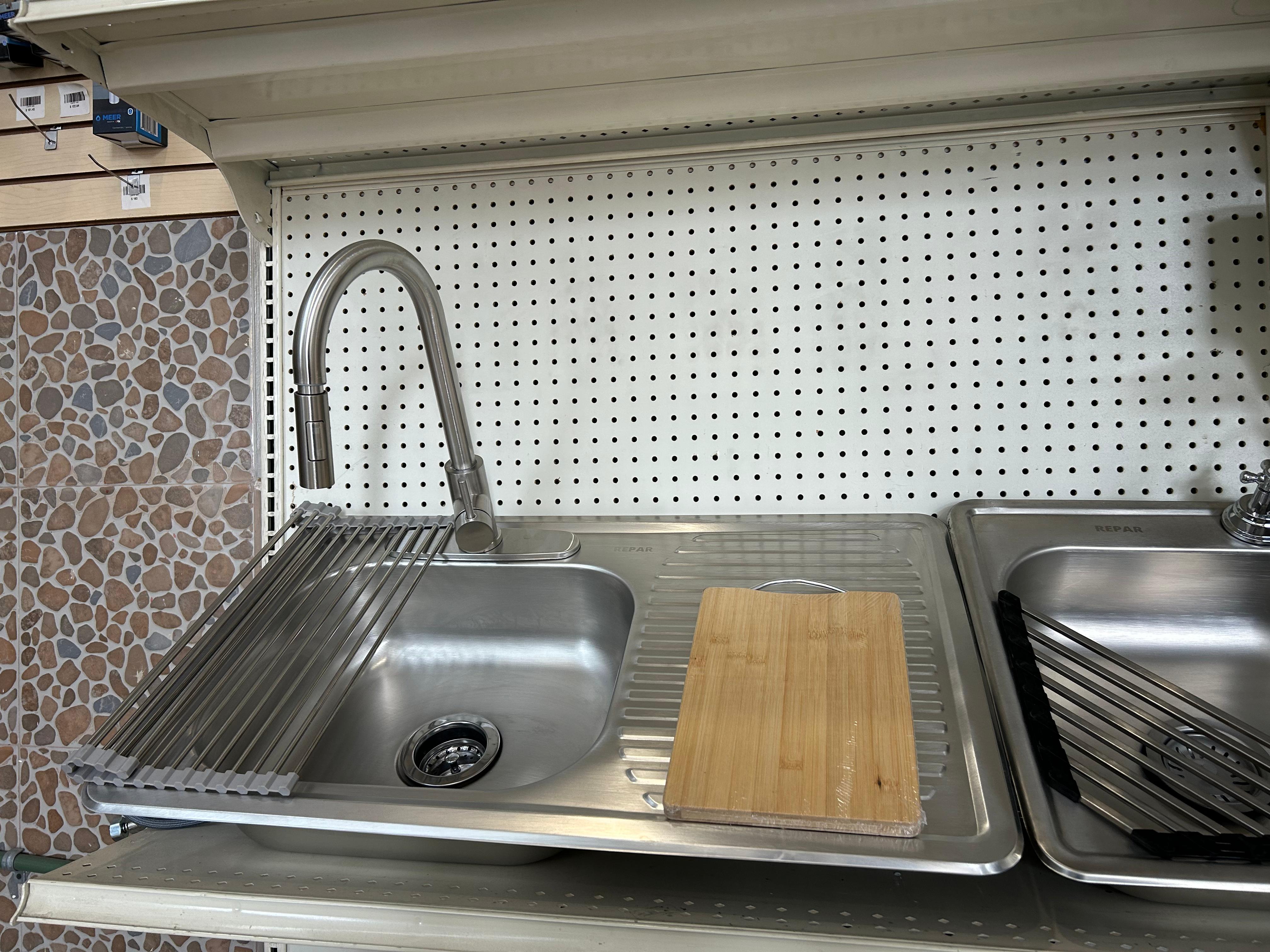 KIT DUO MINI para Cocina! KIT completo de tarja con monomando y accesorios y parrila con campana