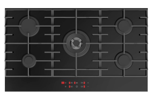 Parrilla de Gas Empotrable MAXIMS, Negro 1.0-4.5 kW 1