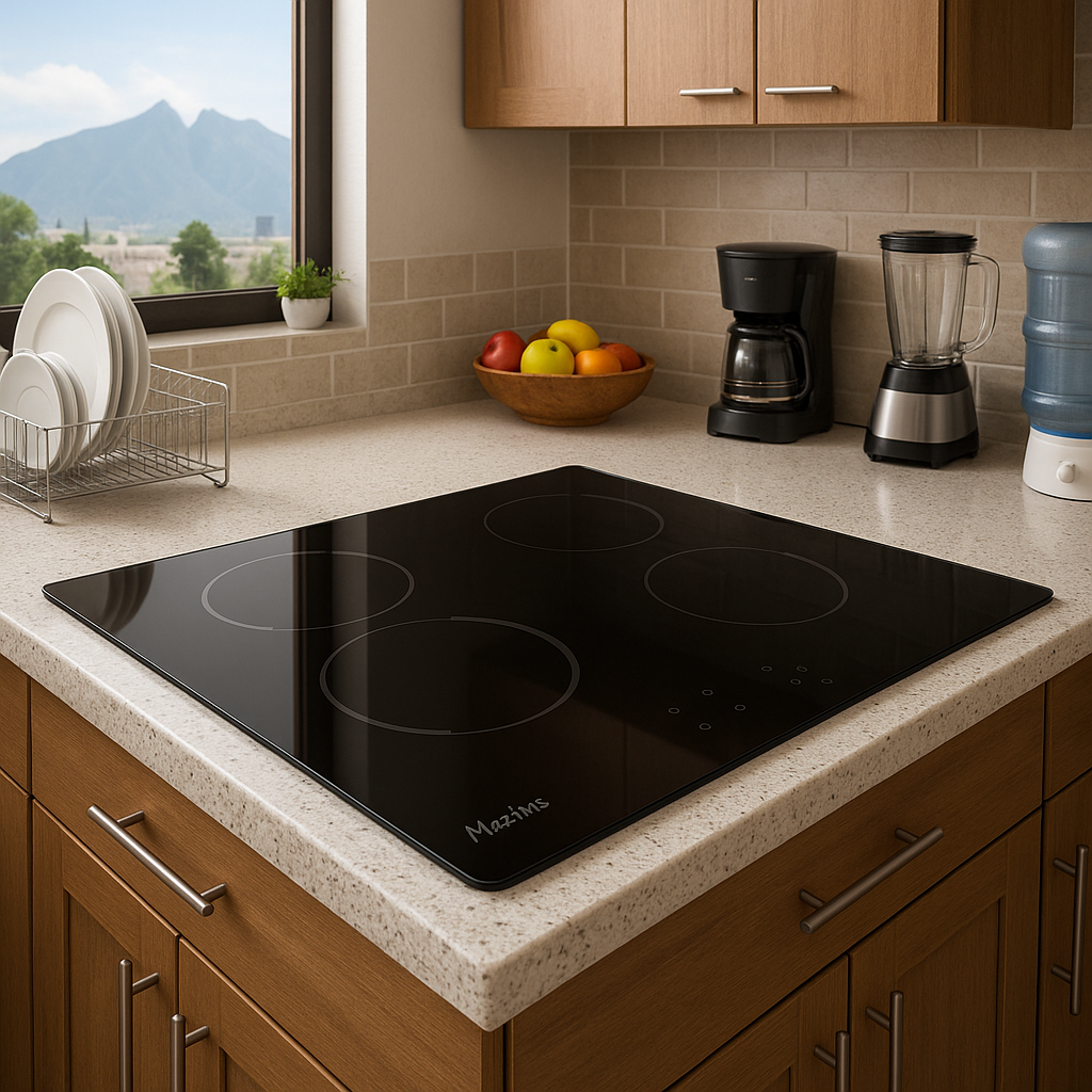 Parrilla de Vitrocerámica JVBS4V Empotrable Drop-In, Negro, 59cm x 52cm 3