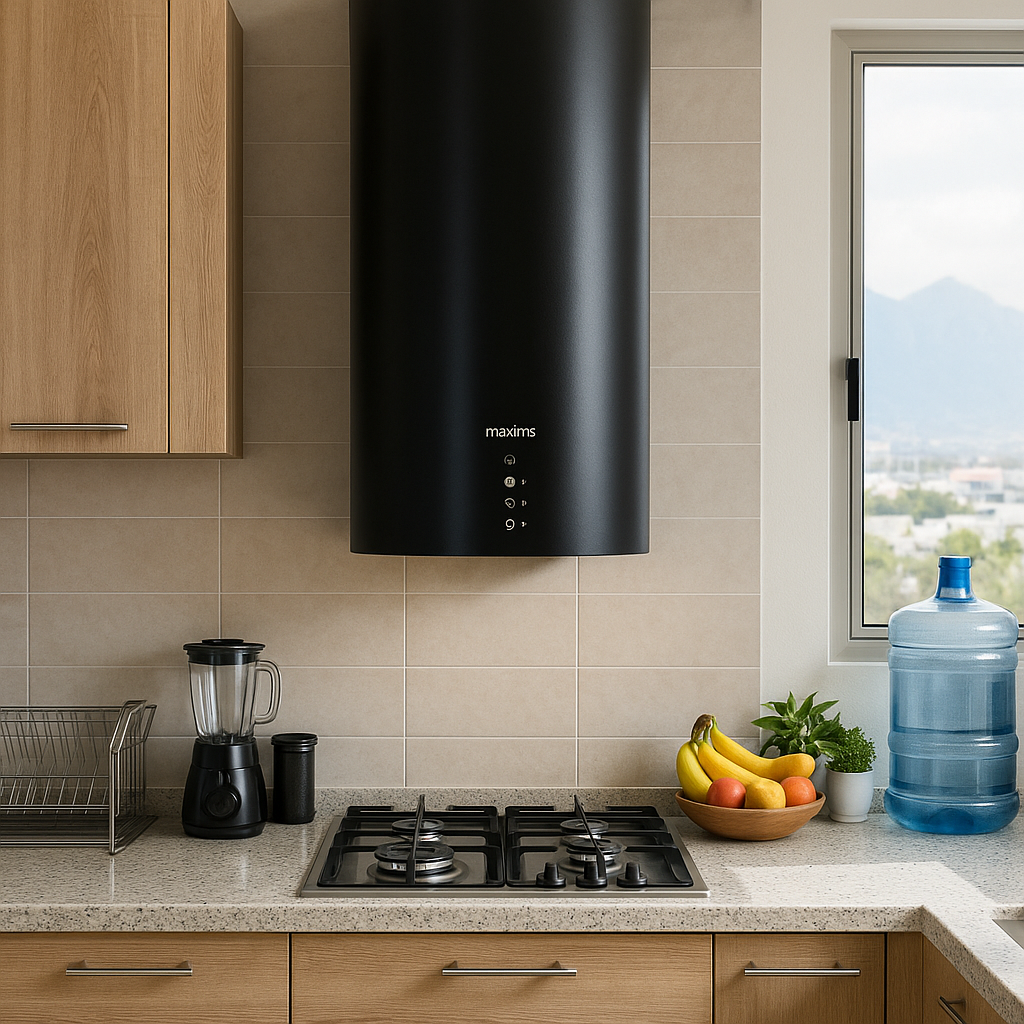 Campana Extractora de Isla CMI01 con Doble Turbina 35x35x145 cm en Negro Mate 7