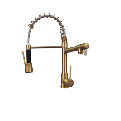 Llave Monomando con doble llave moderan color Dorada para Tarja
