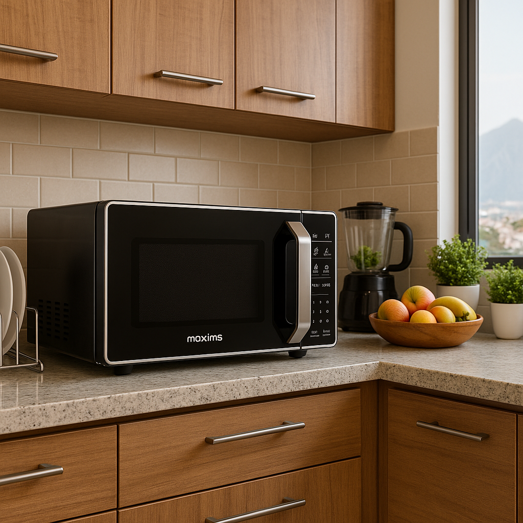 Microondas de 20 Litros Maxims Modelo HMAX7SILVER Efecto Espejo 2