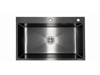 Tarja Empotrable de Acero Inoxidable 80cmx50cm en Negro Elegante