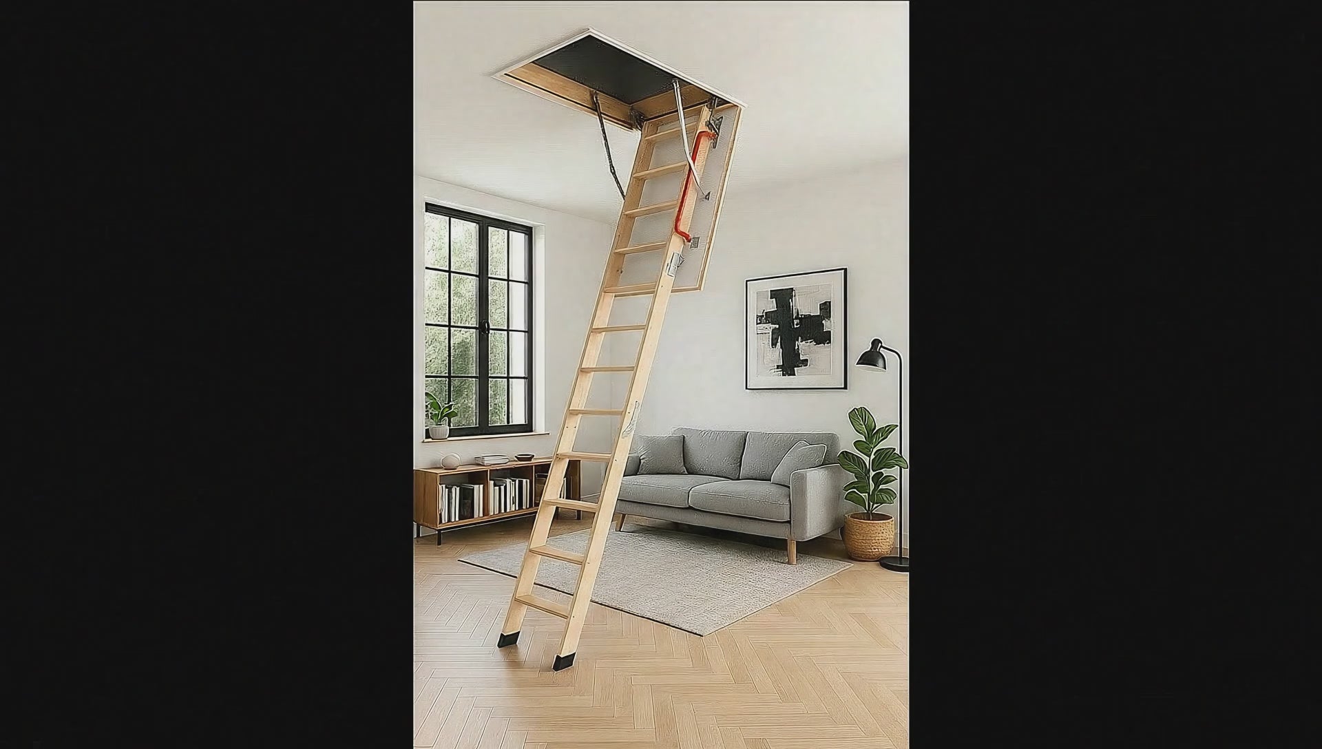 Escalera para Ático de 3 tramos para Hueco de 60x120cm y con Altura Máxima de 280cm 8