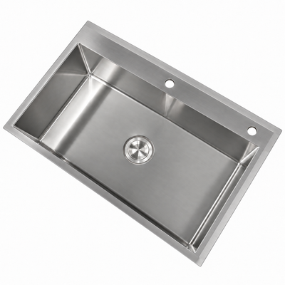 Tarja Sencilla de Acero Inoxidable 304, Ideal para la Cocina Moderna, Dimensiones 80cmx50cm