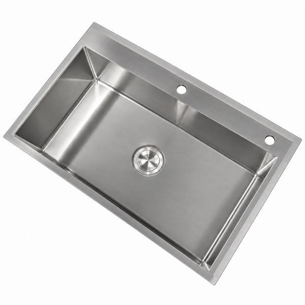 Tarja Sencilla de Acero Inoxidable 304, Ideal para la Cocina Moderna, Dimensiones 80cmx50cm