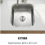 Fregadero de Acero Inoxidable Submontaje Encimera Modelo E17188