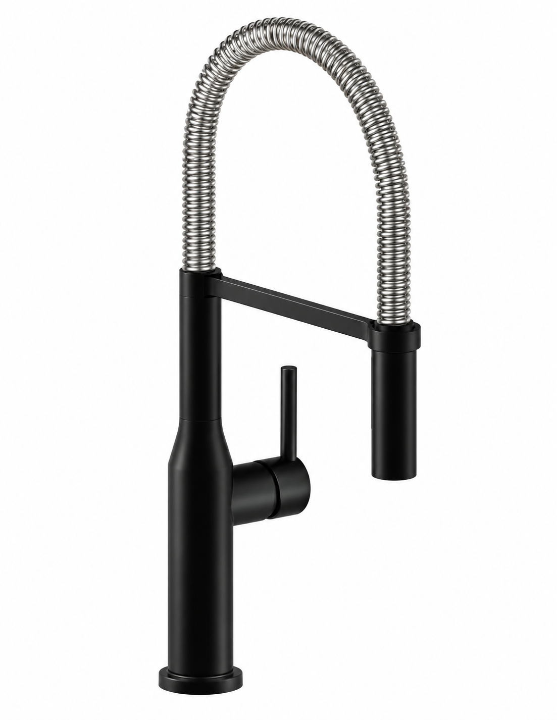 Monomando de Cocina Semi-Profesional, de Acero Inoxidable, Manguera Flexible, Negro Mate
